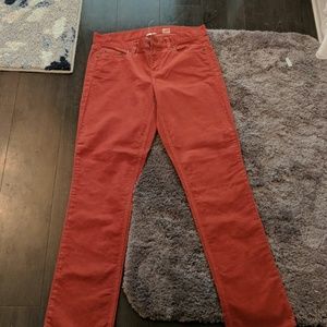 Red curduroy pants